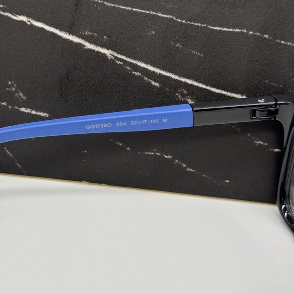 NEW GG1738O 004 GUCCI EYEGLASSES BLACK/BLUE MEN EYEWEAR GUCCI - Picture 9 of 11